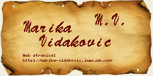 Marika Vidaković vizit kartica